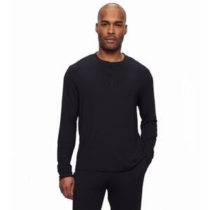 Eberjey Black Henry Tencel Modal Henley Shirt Size XL New Without Tags!